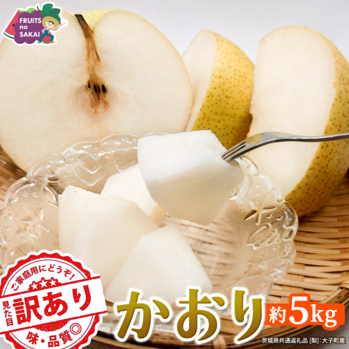 ＜ 訳あり ＞ かおり 約5kg 【2026年9月より発送開始】（茨城県共通返礼品 [梨]：大子町産） ご家庭用 フルーツ なし ナシ 和梨  梨 わけあり 果実 旬のフルーツ お取り寄せ くだもの 果物 みずみずしい [FC80-NT] 2707490 - 茨城県つくばみらい市