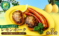 【配送エリア：北海道・沖縄・離島以外】レモンポーク　ソーセージ・ハンバーグセット 各3食 合計 約1.1kg