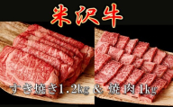 米沢牛 ごちそうパックA　すき焼き用1.2kg(400g×3ﾊﾟｯｸ）＆ 焼肉用1kg(500g×2パック)