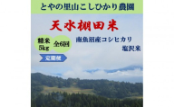令和8年産新米予約定期便【天水棚田米】特別栽培米雪蔵熟成塩沢産コシヒカリ精米5kg6回「とやの里山継承プロジェクト」【定期便 銘柄米 精米 こしひかり コシヒカリ 魚沼産 新潟米】【2026年10月下旬より順次発送予定】