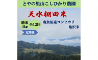令和8年産新米予約定期便【天水棚田米】特別栽培米雪蔵熟成塩沢産コシヒカリ精米4kg12回「とやの里山継承プロジェクト」【定期便 銘柄米 精米 こしひかり コシヒカリ 魚沼産 新潟米】【2026年10月下旬より順次発送予定】