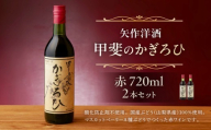 矢作洋酒　酸化防止剤無添加　甲斐のかぎろひ　赤　720ml　2本セット 【お酒 洋酒 飲料 ワイン 国産葡萄 自然派 赤ワイン】