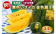 [訳あり] 黄色いスイカ 金色羅王 1玉(約4kgから5kg)｜青森産 産直 2026年産 令和8年 夏 すいか 西瓜 果物 フルーツ 旬 特産 藤農園 農福連携 ラオウ らおう 羅皇 訳あり 訳アリ ワケアリ 家庭用 ふるさと納税 [1047]