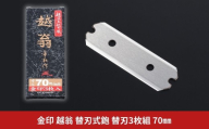 金印 越翁 替刃式鉋 替刃3枚組 70mm かんな カンナ えつおう 超仕上替刃 替刃 ナシモト工業 【026S055】