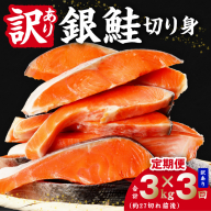 【定期便】銀鮭 切り身 3kg(約27切れ前後) 全3回【訳あり 規格外 甘塩 バラ凍結 海鮮 魚介 鮭 さけ しゃけ お弁当 朝食 おかず 簡単調理 家計応援】 kgpZ034