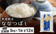 【定期便12ヶ月】ななつぼし 普通精米　5kg