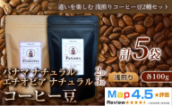 【違いを楽しむ 浅煎りコーヒー豆2種セット】(計100g×5袋)×1セット コーヒー豆（浅煎り）エチオピア産 ナチュラル製法 コーヒー豆 コーヒー 焙煎 浅煎り 飲みやすい ご褒美 来客用 お取り寄せ ギフト 敬老の日 贈答 贈り物