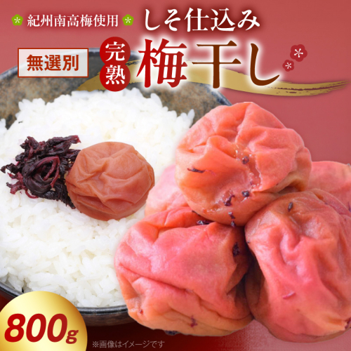 紀州南高梅使用 しそ仕込み完熟梅干し 無選別 800g_ZD7036 2713474 - 和歌山県湯浅町