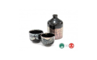 BB6大山焼久古窯玉鋼燿酒器セット計3点【1753894】