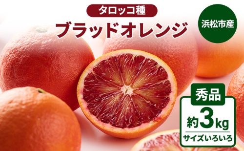 静岡県浜松市産『ブラッドオレンジ（タロッコ種）』秀品約3kg（サイズいろいろ）オレンジ 濃厚な甘み 爽やかな酸味 柑橘 静岡 浜松市 【配送不可：離島】 2716406 - 静岡県浜松市
