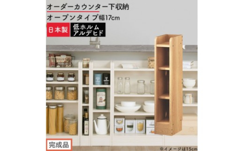 【完成品でお届け】オーダーカウンター下収納 オープンタイプ〔幅17cm〕（オーク）カウンター下収納 薄型 約 奥行22cm 高さ80cm チェスト オープンラック ロータイプ 収納 木製 スリム KKANRA945116-17-OAK 2718620 - 和歌山県海南市