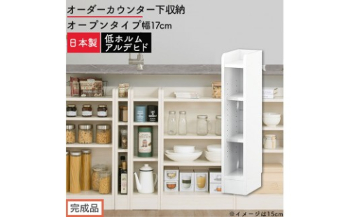 【完成品でお届け】オーダーカウンター下収納 オープンタイプ〔幅17cm〕（ホワイト）カウンター下収納 薄型 約 奥行22cm 高さ80cm チェスト オープンラック ロータイプ 収納 木製 スリム KKANRA945116-17-WH 2718622 - 和歌山県海南市