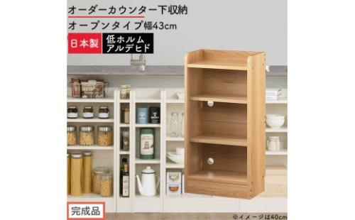 【完成品でお届け】オーダーカウンター下収納 オープンタイプ〔幅43cm〕（オーク）カウンター下収納 薄型 約 奥行22cm 高さ80cm チェスト オープンラック ロータイプ 収納 木製 スリム KKANRA945142-43-OAK 2718724 - 和歌山県海南市