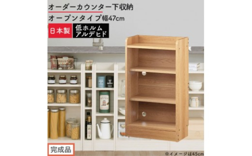 【完成品でお届け】オーダーカウンター下収納 オープンタイプ〔幅47cm〕（オーク）カウンター下収納 薄型 約 奥行22cm 高さ80cm チェスト オープンラック ロータイプ 収納 木製 スリム KKANRA945146-47-OAK 2718740 - 和歌山県海南市