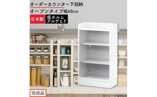 【完成品でお届け】オーダーカウンター下収納 オープンタイプ〔幅48cm〕（ホワイト）カウンター下収納 薄型 約 奥行22cm 高さ80cm チェスト オープンラック ロータイプ 収納 木製 スリム KKANRA945147-48-WH 2718746 - 和歌山県海南市