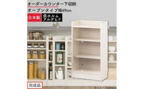 【完成品でお届け】オーダーカウンター下収納 オープンタイプ〔幅49cm〕（ホワイトウッド）カウンター下収納 薄型 約 奥行22cm 高さ80cm チェスト オープンラック ロータイプ 収納 木製 KKANRA945148-49-WWO 2718751 - 和歌山県海南市