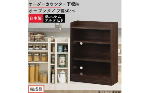【完成品でお届け】オーダーカウンター下収納 オープンタイプ〔幅60cm〕（ウォールナット）カウンター下収納 薄型 約 奥行22cm 高さ80cm チェスト オープンラック ロータイプ 収納 木製 KKANRA945159-60-WAL 2718793 - 和歌山県海南市