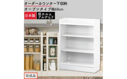 【完成品でお届け】オーダーカウンター下収納 オープンタイプ〔幅60cm〕（ホワイト）カウンター下収納 薄型 約 奥行22cm 高さ80cm チェスト オープンラック ロータイプ 収納 木製 スリム KKANRA945159-60-WH 2718794 - 和歌山県海南市