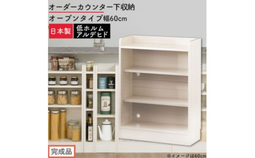 【完成品でお届け】オーダーカウンター下収納 オープンタイプ〔幅60cm〕（ホワイトウッド）カウンター下収納 薄型 約 奥行22cm 高さ80cm チェスト オープンラック ロータイプ 収納 木製 KKANRA945159-60-WWO 2718795 - 和歌山県海南市