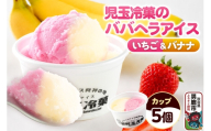 児玉冷菓のババヘラアイス カップ [いちご&バナナ5個 ] 秋田県 男鹿市 児玉冷菓 [秋田 児玉冷菓のババヘラアイス 苺 バナナアイス シャーベット 秋田の味 パラソルの下でババが盛る児玉冷菓のババヘラアイスをお家で再現 フルーツ味 ソルベ]