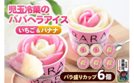 児玉冷菓のババヘラアイス バラ盛りカップ [いちご&バナナ6個 ] 秋田県 男鹿市 児玉冷菓 [秋田 児玉冷菓のババヘラアイス 苺 バナナアイス シャーベット 秋田の味 パラソルの下でババが盛る児玉冷菓のババヘラアイスをお家で再現 フルーツ味 ソルベ]