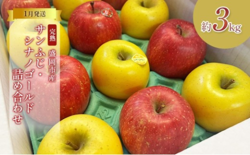 【先行予約】 1月発送 完熟サンふじ シナノゴールド 詰め合わせ 約3kg （8～12玉） セット 完熟りんご 林檎 リンゴ 果物 フルーツ 旬の果物 旬のフルーツ 旬 季節の果物 季節のフルーツ 贈答用 贈答 贈り物 プレゼント 国産 産地直送 くだもの お取り寄せ 贈り物 ギフト 贈答用 岩手県 盛岡市 東北 岩手 盛岡 北田りんご園 kitada015 2721435 - 岩手県盛岡市