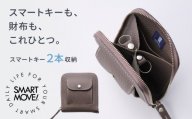 【京都市ふるさと納税】SMART MOVE!〈type2〉Velvet Greige｜東山の小径（深いグレージュ/トープ）｜京都 ウォレット 人気ブランド［ 京都 財布 本革 スマートキー2個収納 財布一体型キーケース ウォレット 職人が一つ一つ手作り 収納力 コンパクト 人気 おすすめ かわいい ギフト プレゼント お取り寄せ 通販 送料無料 ふるさと納税 ］