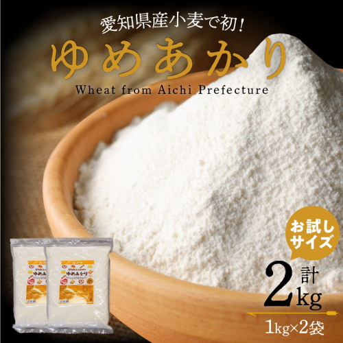 （お試し）【小麦粉】愛知県産 ゆめあかり 国産 パン用 強力粉 1kg×2袋（計2kg） H008-296 2721919 - 愛知県碧南市