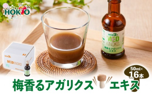 梅香るアガリクスエキス　16本入り　ドリンク キノコ 茸 きのこ セット 健康加工食品 飲料 |  ホクト アガリクス エキス 梅 ドリンク 健康食品 セット 人気 おすすめ キノコ 茸  送料無料  長野県 長野市 信州 信濃 ふるさと納税 2721986 - 長野県長野市