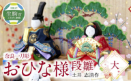 奈良一刀彫　おひな様　段雛【大】奈良一刀彫 立体感のある彩色 おひな様 段雛 大 一刀彫 土井志清作 かわいい 段飾り 木彫り 熟練 職人 自然由来 塗料 安心 収納しやすい 子供 初節句 贈答用 奈良県 生駒市 伝統工芸品 送料無料