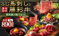ふじ馬刺しと藤彩牛の贅沢食べ比べセット 計約890g 馬刺し 馬刺 ふじ馬刺し 馬肉 馬 牛肉 牛 藤彩牛 お肉 肉 ニク にく 熊本県産 セット 詰め合わせ 食べ比べ 冷凍