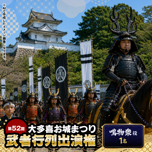 第52回大多喜お城まつり武者行列出演権（鳴物衆役1名） W01704 2723005 - 千葉県大多喜町