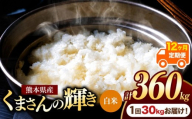 【定期便12回】熊本県産 白米 くまさんの輝き 30kg | お米 米 こめ おこめ 精米 白米 フードロス 国産 国産米 くまもと 熊本 熊本県 玉名市 玉名