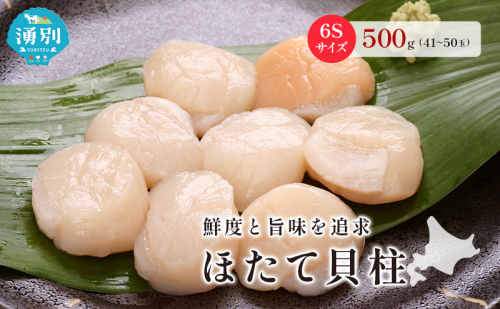 オホーツク海産 冷凍 ほたて 貝柱 500g 6Sサイズ [株式会社寺本商店]【 帆立 ホタテ 刺身 玉冷 海鮮 魚介 魚貝類 生食用 北海道 湧別町 サロマ湖 】 2723835 - 北海道湧別町
