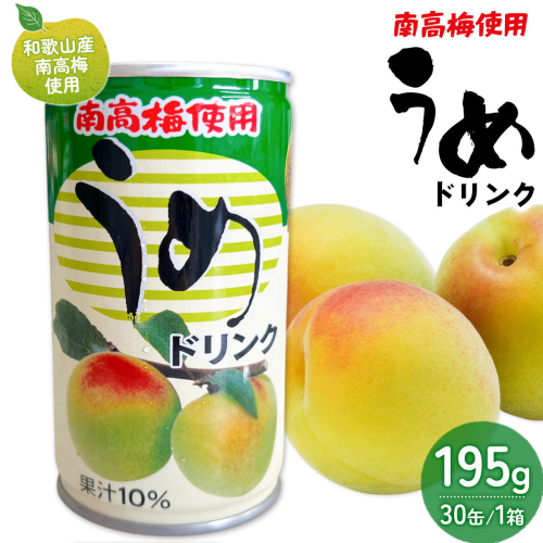 和歌山産 南高梅使用 うめドリンク 果汁10% 30缶 195g/1缶 南海果工株式会社《30日以内に出荷予定(土日祝除く)》和歌山県 日高川町 ジュース 梅 うめ ウメ 送料無料 2723861 - 和歌山県日高川町