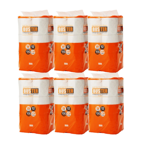 【Amazon.co.jp限定】【12ヵ月 連続 定期便】トイレットペーパー バスター 12R ダブル （25ｍ×2枚）×6パック 72個 ×12回 日用品 消耗品 114mm 柔らかい 無香料 芯 大容量 トイレット トイレ といれっとペーパー ふるさと 納税  2725706 - 秋田県能代市