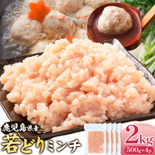鹿児島県産 若どりミンチ 2kg 500g×4パック 株式会社 寺師《60日以内に出荷予定(土日祝除く)》鹿児島県 さつま町 鶏肉 鶏ミンチ とり肉 トリ肉 2727679 - 鹿児島県さつま町