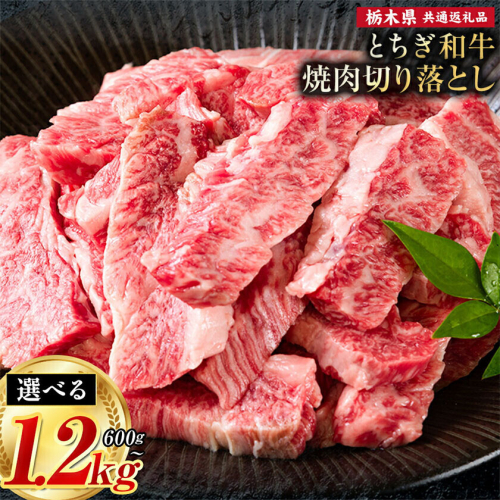 黒毛和牛 とちぎ和牛 焼肉　切り落とし A4～A5等級 選べる 霜降り 赤身 ステーキ 極上 600g 900g 1200g 数量限定 牛肉 冷凍 《30日以内に出荷予定(土日祝除く))》 冷凍庫 個別 1kg以内 1kg以上 ブランド牛 2728131 - 栃木県野木町