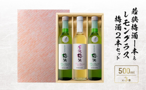 若狭梅酒1本とレモングラス梅酒2本セット（500ml×3） 2728144 - 福井県若狭町