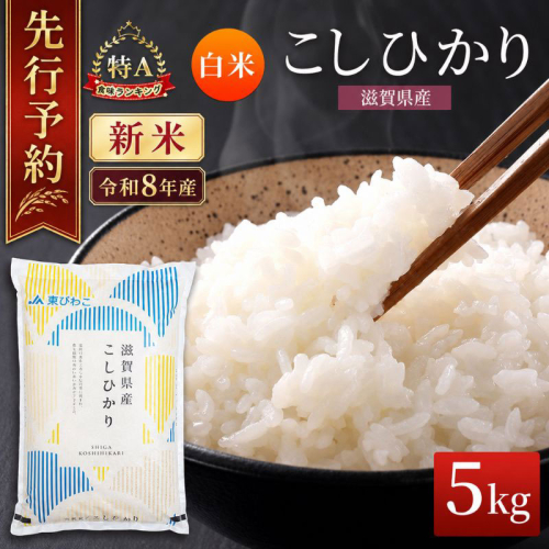 【令和8年産】 先行予約 新米 こしひかり 5kg 米 精米 こめ コメ お米 ご飯 コシヒカリ 5キロ 令和8年 令和8年度産 令和八年 令和八年産 滋賀県 豊郷 豊郷町 2729003 - 滋賀県豊郷町