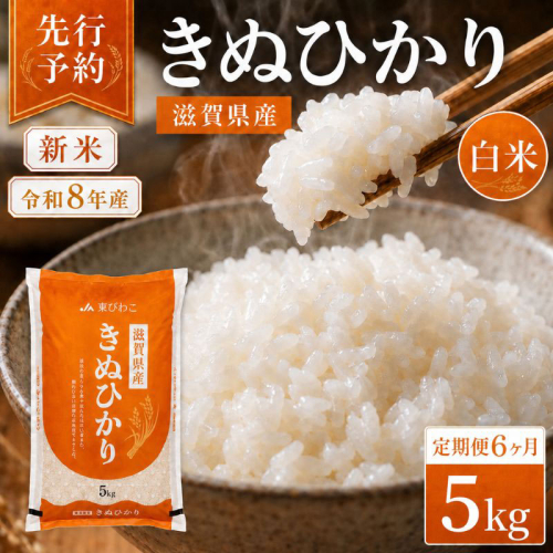 【令和8年産】 先行予約 新米 きぬひかり 5kg 6回定期便 令和8年産 定期便 米 精米 こめ コメ お米 ご飯 米 キヌヒカリ 米定期便 6か月定期便 6ヶ月定期便 6回 6ヶ月 6か月 滋賀県 豊郷 豊郷町 2729017 - 滋賀県豊郷町