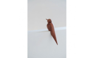 【Bubinga（ブビンガ）：あか茶】【銘木再生】幸運を運ぶ木製オブジェliving_bird 燕