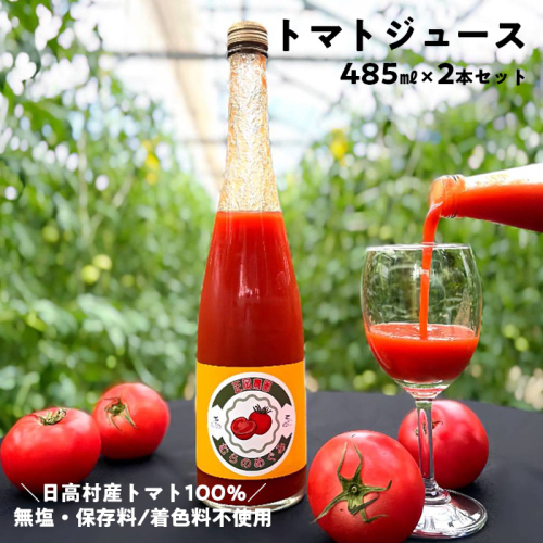 高知県日高村産 トマトジュース 485ml×2本｜無塩・無添加・保存料不使用の完熟トマト100％ジュース 2731196 - 高知県日高村