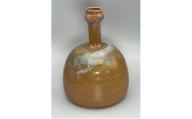 虫明焼 灰釉青点文鶴首花入(黒井千左 作) 工芸品 インテリア 雑貨 日用品