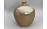 虫明焼 灰釉窯変青点文花入(黒井千左 作) 工芸品 インテリア 雑貨 日用品