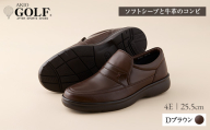 AKIO GOLF 3401 4E DR(Dブラウン) ソフトシープと牛革のコンビ 25.5cm 茶 靴 シューズ ゴルフ メンズ 本革 革靴 紳士靴 【(株)アキオ製靴】[Q9-15902-4]