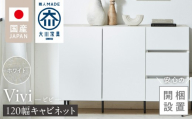 【開梱設置】キャビネット 【ビビ120】 ホワイト _ 開梱設置 キャビネット ビビ 幅120 自社製造 開き扉 ソフトクローズ フラットデザイン 脚付き スチール製 掃除簡単 木目調 インテリア 家具 福岡県 久留米市 送料無料 _ Qd172-01