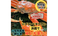 ＜さかなや新鮮組＞鳥取県産 ブランドタグ付き 浜茹で 極上松葉ガニ(900g以上) 1枚 漁港直送【1759413】