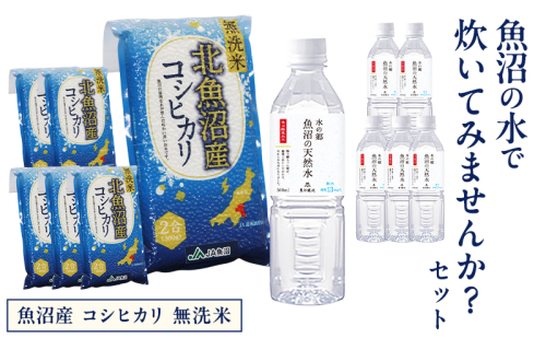 魚沼産 コシヒカリ 無洗米 魚沼の水で炊いてみませんか？ セット 2732877 - 新潟県魚沼市