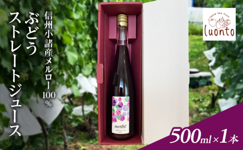 信州小諸産メルロー100% ぶどうストレートジュース　500ml×1本 2735675 - 長野県小諸市